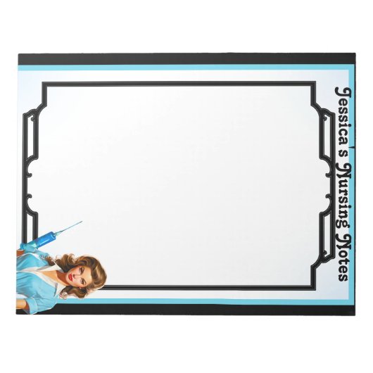 かわいい懐かしいナースピンナップ_生き物 ノートパッド (正面)