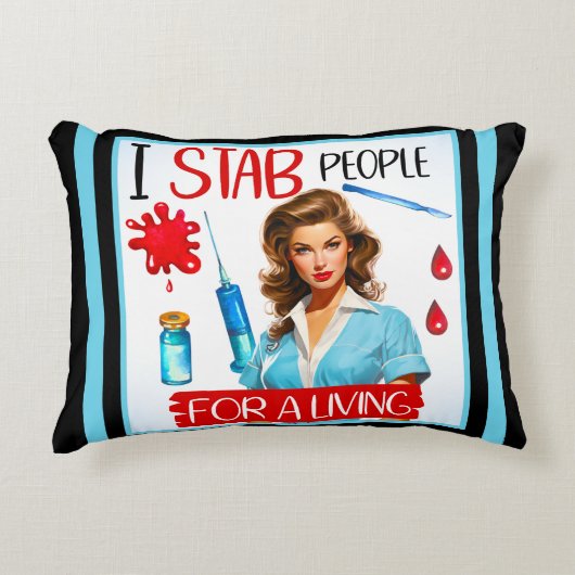 かわいい懐かしいナースピンナップfor a living アクセントクッション (正面)