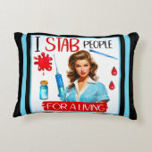 かわいい懐かしいナースピンナップfor a living アクセントクッション (裏面)