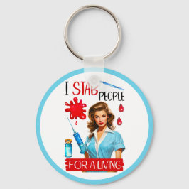 かわいい懐かしいナースピンナップfor a living キーホルダー