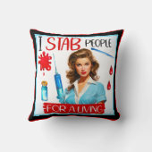 かわいい懐かしいナースピンナップfor a living クッション (裏面)