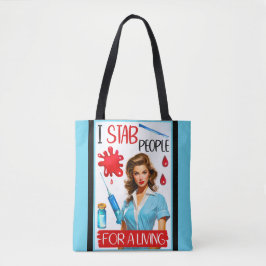 かわいい懐かしいナースピンナップfor a living トートバッグ