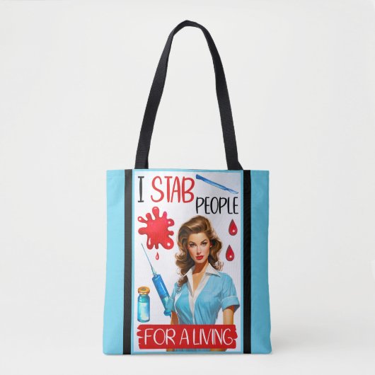 かわいい懐かしいナースピンナップfor a living トートバッグ (正面)