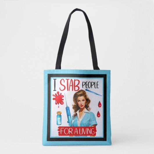 かわいい懐かしいナースピンナップfor a living トートバッグ (正面)