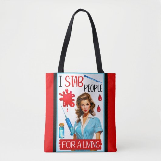 かわいい懐かしいナースピンナップfor a living トートバッグ (正面)