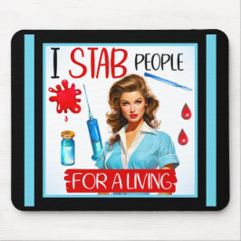 かわいい懐かしいナースピンナップfor a living マウスパッド