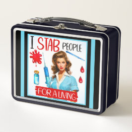 かわいい懐かしいナースピンナップfor a living メタルランチボックス