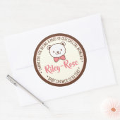 かわいい懐かしいヴィンテージテディベア赤ちゃんシャワーラベル ラウンドシール (封筒)