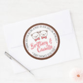 かわいい懐かしいヴィンテージテディベア赤ちゃんシャワーラベル ラウンドシール (封筒)