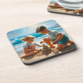 かわいい懐かしい子どもビーチ50年代 コースター (左側)