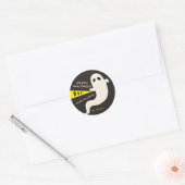 かわいい懐中電灯のオバケ ハッピーハロウィン お礼の品 ラウンドシール (封筒)