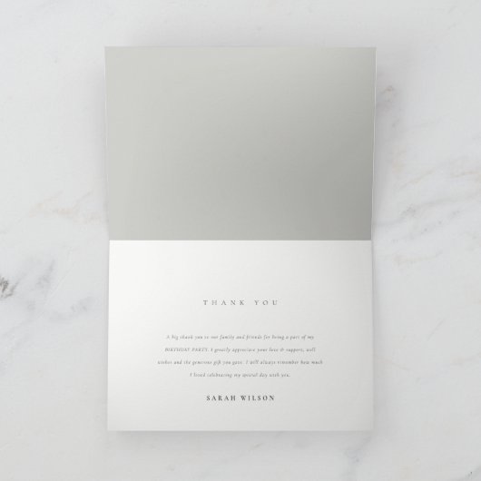 かわいい我々の小さなサンシャインイエロー任意の年齢誕生日 サンキューカード (内部)