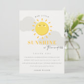 かわいい我々の小さなサンシャインイエロー任意の年齢誕生日 サンキューカード (スタンド正面)