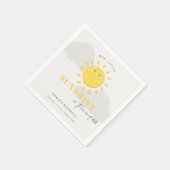 かわいい我々の小さなサンシャインイエロー任意の年齢誕生日 スタンダードカクテルナプキン (角)