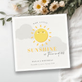 かわいい我々の小さなサンシャインイエロー任意の年齢誕生日 スタンダードカクテルナプキン