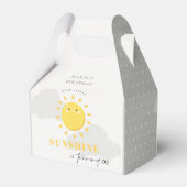 かわいい我々の小さなサンシャインイエロー任意の年齢誕生日 フェイバーボックス (裏面サイド)