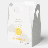 かわいい我々の小さなサンシャインイエロー任意の年齢誕生日 フェイバーボックス (オープン)