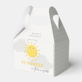 かわいい我々の小さなサンシャインイエロー任意の年齢誕生日 フェイバーボックス