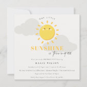 かわいい我々の小さなサンシャインイエロー任意の年齢誕生日 招待状 (正面)