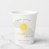 かわいい我々の小さなサンシャインイエロー任意の年齢誕生日 紙コップ (正面)