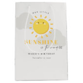 かわいい我々の小さなサンシャイングレー任意の年齢誕生日 ミディアムペーパーバッグ (正面)