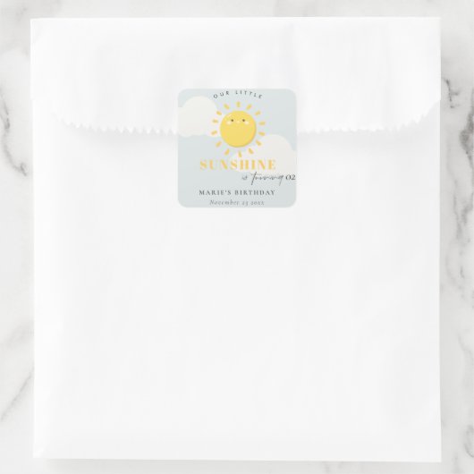 かわいい我々の小さなサンシャインブルーボーイエイジ誕生日 スクエアシール (バッグ)