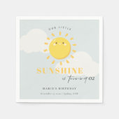 かわいい我々の小さなサンシャインブルーボーイエイジ誕生日 スタンダードカクテルナプキン (正面)