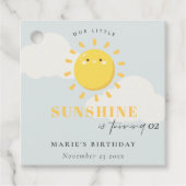 かわいい我々の小さなサンシャインブルーボーイエイジ誕生日 フェイバータグ (正面)