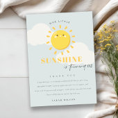 かわいい我々の小さなサンシャインブルー任意の年齢誕生日 サンキューカード