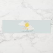 かわいい我々の小さなサンシャインブルー任意の年齢誕生日 ペットボトルラベル (シングルラベル)