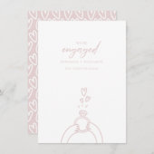 かわいい我々は婚約婚約した発表 招待状 (正面/裏面)