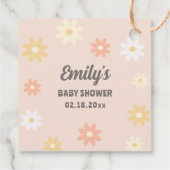 かわいい我々は心待ちできる女の子の赤ちゃんシャワーありがとう フェイバータグ (裏面)