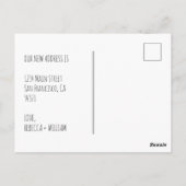 かわいい我々は移動したモダンハート飛行機Chalkboard ポストカード (裏面)