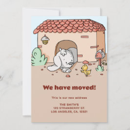 かわいい我々は移動した犬の家を移動 案内状