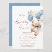 かわいい我々は赤ちゃんシャワーを待つ真摯に 招待状 (正面/裏面)