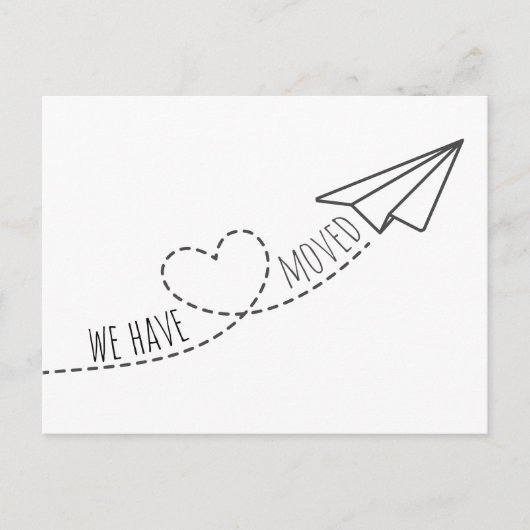かわいい我々移動したモダンハート紙飛行機 ポストカード (正面)