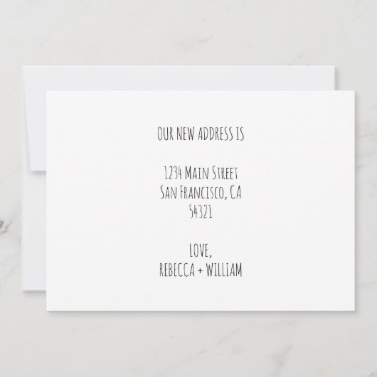 かわいい我々移動したモダンハート紙飛行機 案内状 (裏面)