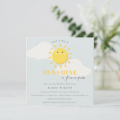 かわいい我が家のサンシャイン ブルー 誕生日どんな年齢でも 招待状 (スタンド正面)