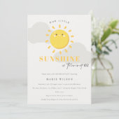 かわいい我が家の太陽のよう 黄色 誕生日どんな年齢でも 招待状 (スタンド正面)