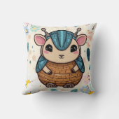 かわいい戦士アルマジロのフローラプリント クッション (裏面)