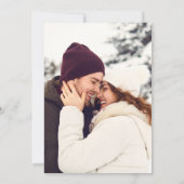 かわいい手お洒落引きキューピッドスキー冬の結婚式 セーブザデート (裏面)