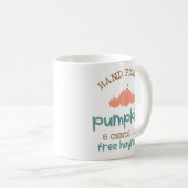 かわいい手がカボチャのコーヒーマグ コーヒーマグカップ (正面右)