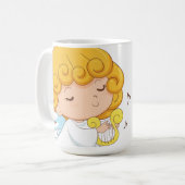 かわいい手で描かれた漫画の天使の女の子 コーヒーマグカップ (正面左)