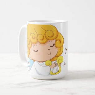 かわいい手で描かれた漫画の天使の女の子 コーヒーマグカップ