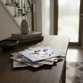 かわいい手で描かれた牛のバンダナ移動の発表 ポストカード