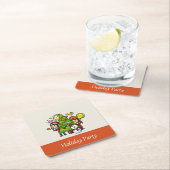 かわいい手よくはしゃぐ引きホリデーパーティークリスマス スクエアペーパーコースター (インサイチュ)