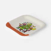 かわいい手よくはしゃぐ引きホリデーパーティークリスマス ペーパープレート (傾斜あり)