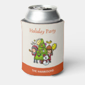 かわいい手よくはしゃぐ引きホリデーパーティークリスマス 缶クーラー (缶裏面)