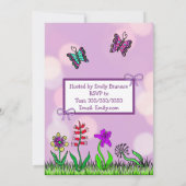 かわいい手を描いたエスニック赤ちゃん女の子ベイビーシャワー 招待状 (裏面)