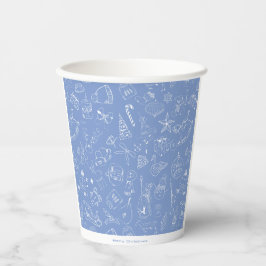 かわいい手を描いたホリデードードルパターン 紙コップ